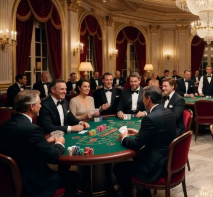 Stół kasynowy podczas eleganckiego wieczoru rozrywkowego